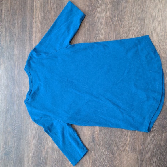 Lands' End Womans Size Medium 10-12 Blue Half Sleeve Shirt - Picture 7 of 7